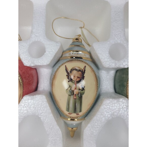 3 Vintage MJ Hummel Angels Porcelain Christmas Ornaments Bradford Editions W/COA - Picture 3 of 8